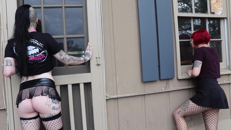Azure Sky Films: Amelia Dire / Mallory Maneater (bahagian 1) seks bertiga deepthroat oral cumshot