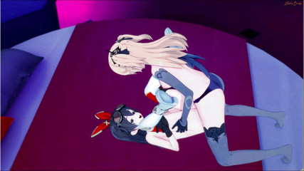 Hentai Smash: Genshin impact - Fischl a Amber mají lesbický sex, šukají se navzájem...
