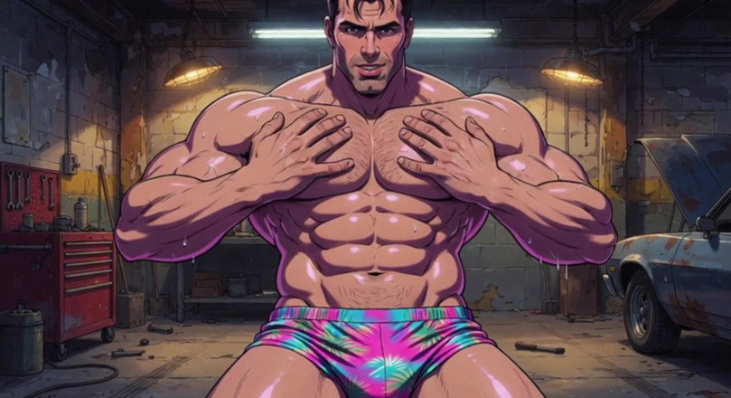 Erotic Man: Ai musculosos mecánico garaje