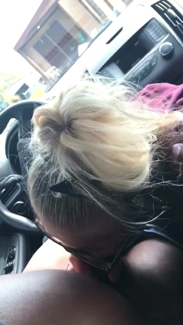 Tickled Pink Productions: Blonde slut wife sucks super fat bbc in car