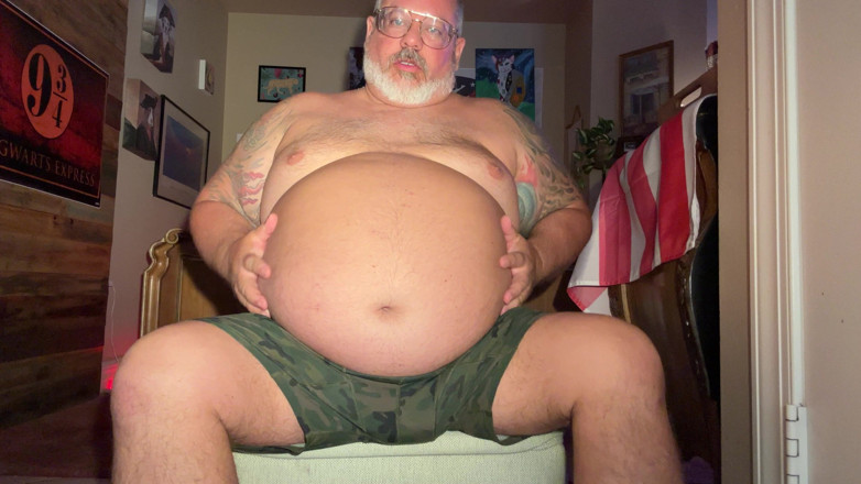 Hand-Free-Daddy-Chub: Рука безкоштовно великий камшот