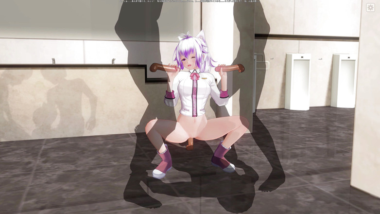 H3DC: 3D HENTAI. Universitária no banheiro pula em um pau e...