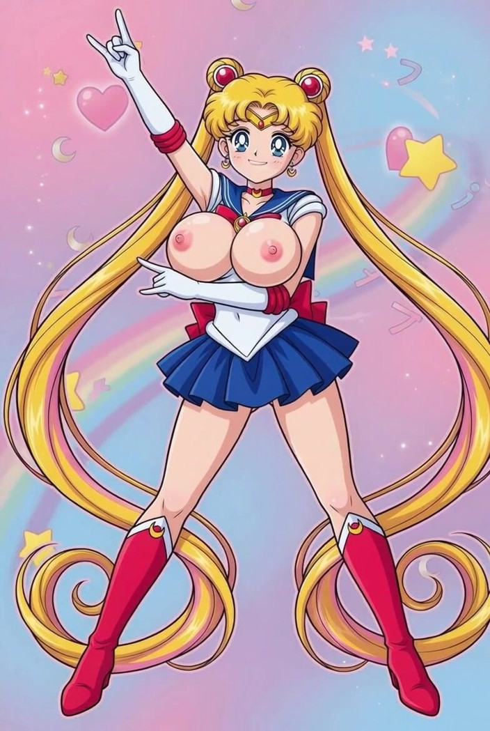 L6RD7BLU3 AI: Sailor Moon potrząsa jej ciasną łysą cipką