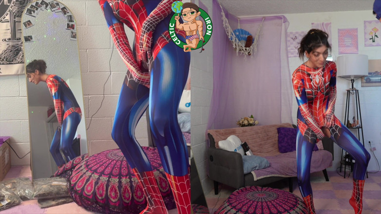 Celtic Iron: Pengalaman ngentot pacar lengkap: spiderman cosplay lagi asik nyepong kontol...