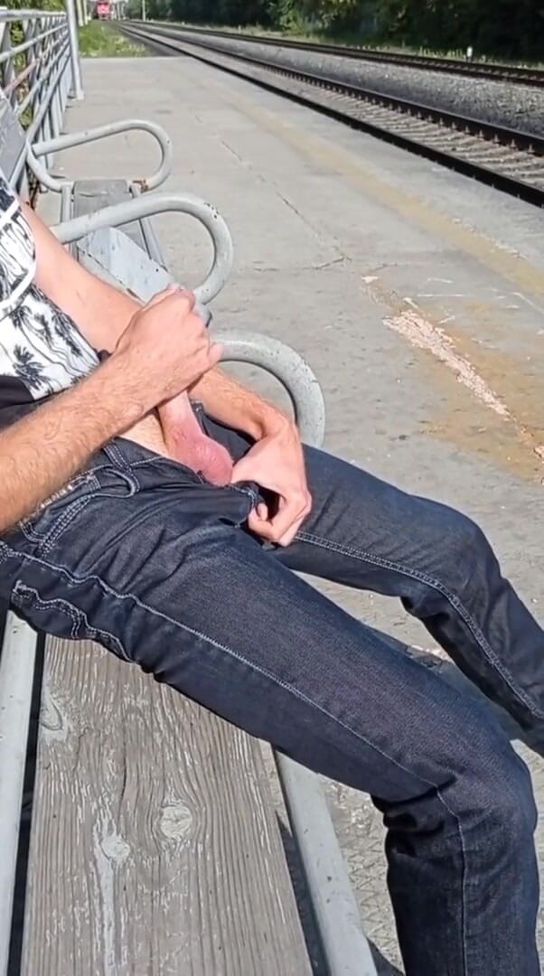 Dick Boys Studio: Masturbating at the train station
