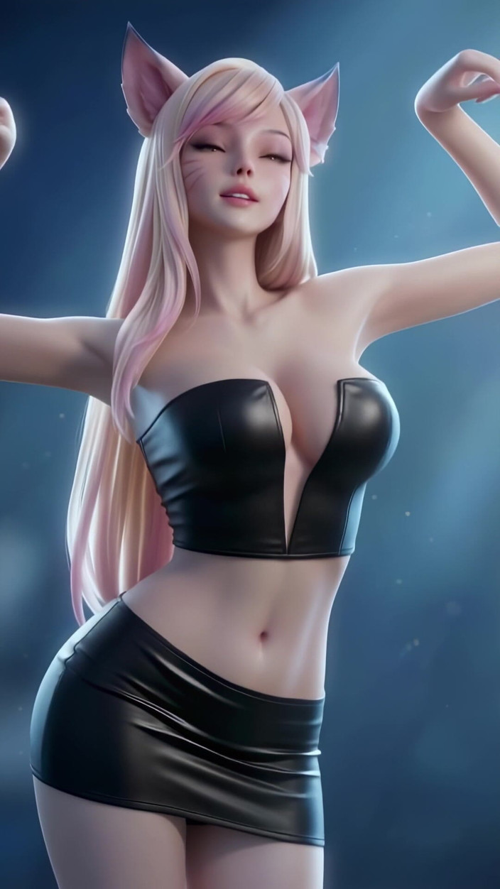 3D-Hentai Games: Điệu nhảy gợi cảm của Ahri (hạt đậu mắt đen - Boom Boom Pow)