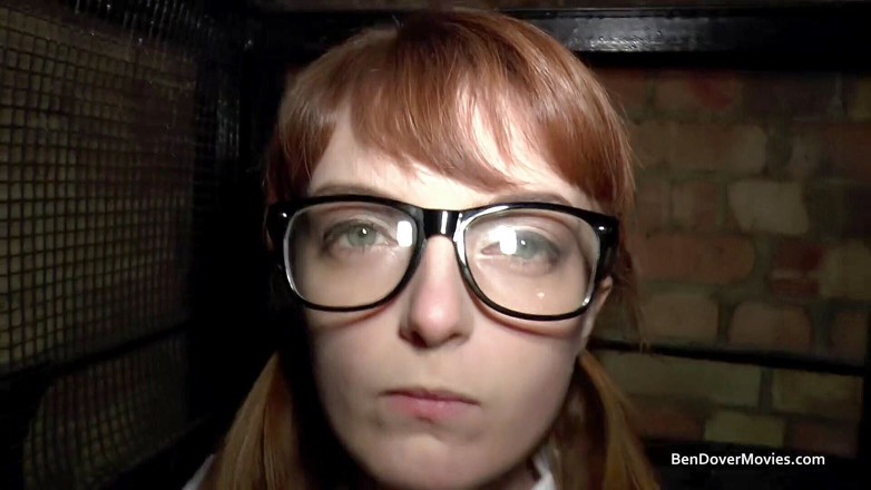 Ben Dover Movies: Geeky redhead teen Lola licks old man Ben Dovers ass...