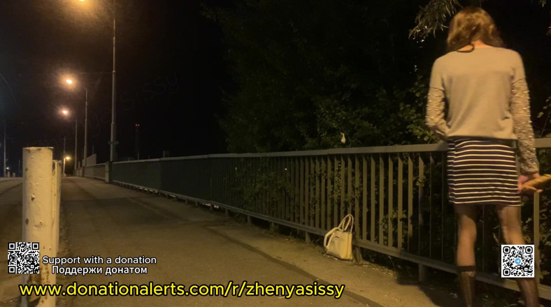 Zhenya Sissy: Travesti al aire libre mariquita puta