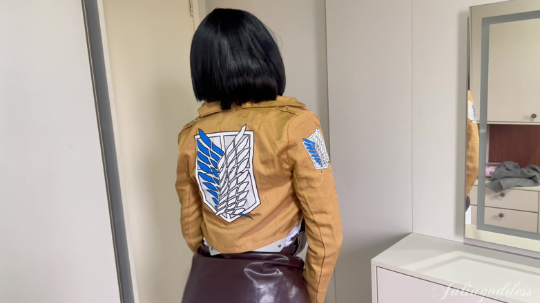 Julia Goddesss: Mikasa Cosplay BJ - Dirty Talk &amp; Cum on Tongue