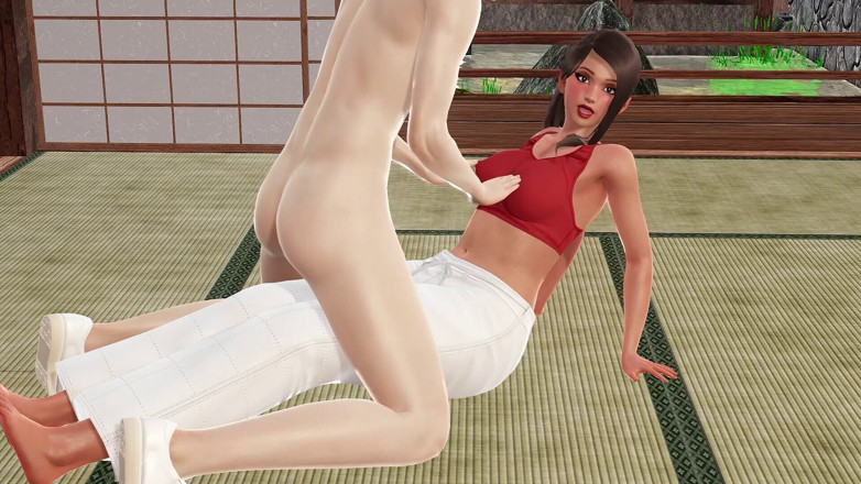 Joas22222: Entrenadora Jamila en tatami room 3D hentai - masaje de grandes tetas,...