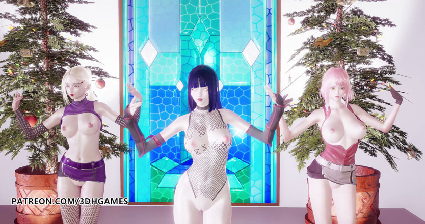 3D-Hentai Games: Twice - Fühle speziellen nackten tanz Ino Sakura Hinata 3D erotischer tanz...