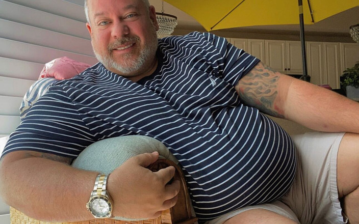 Hand-Free-Daddy-Chub: Оргазм толстой жопой без рук показывает его большую толстую жопу