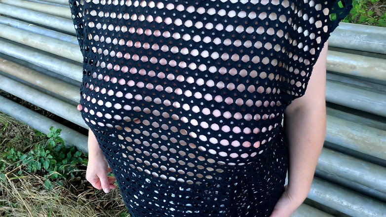 Bouncy Tits Action: Right Next to the Cornfield, Her Tits Beaten