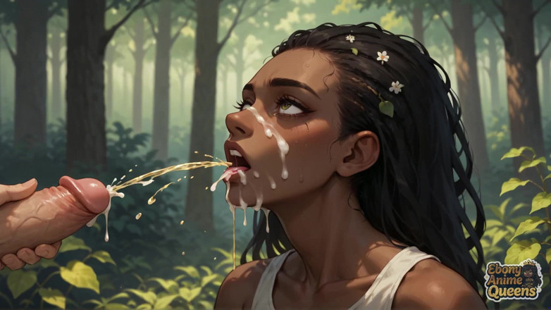 Ebony Anime Queens: Una miel oscura ardiente está teniendo un sexo loco en...