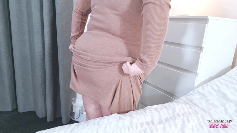 BBW_Wife: Mosters stora tuttar i hennes tighta klänning (hemlagad fru MILF PAWG...