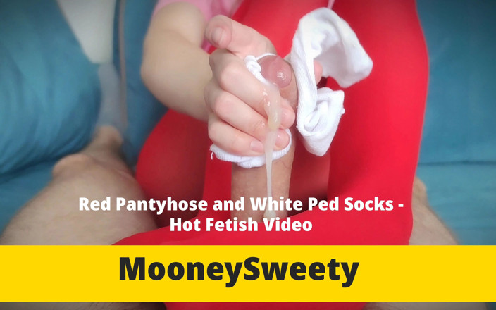 MooneySweety: Rote strumpfhosen und weiße ped-socken - Heißes fetisch-video