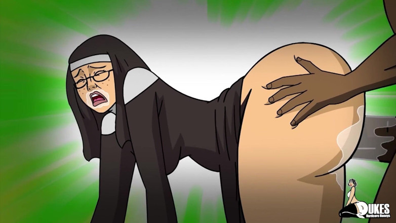 Dukes Hardcore Honeys: Une nonne sexy se fait baiser par deux grosses bites...