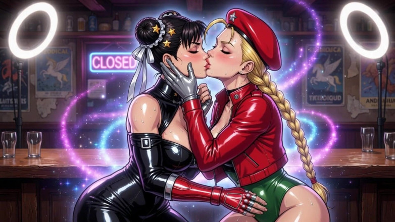 AI Porn: Cammy और chun li चुंबन ai