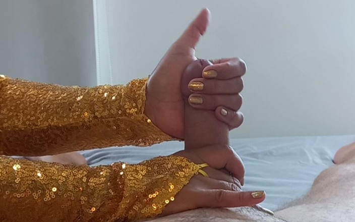 Handjob Passion: Den Ultimata Asiatiska Gyllene Avrunkning - Glittrande Guld Naglar &amp; Armärmar Lång...