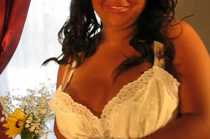 Curvy MAG: Busty Latina in Stockings and Tight Bra