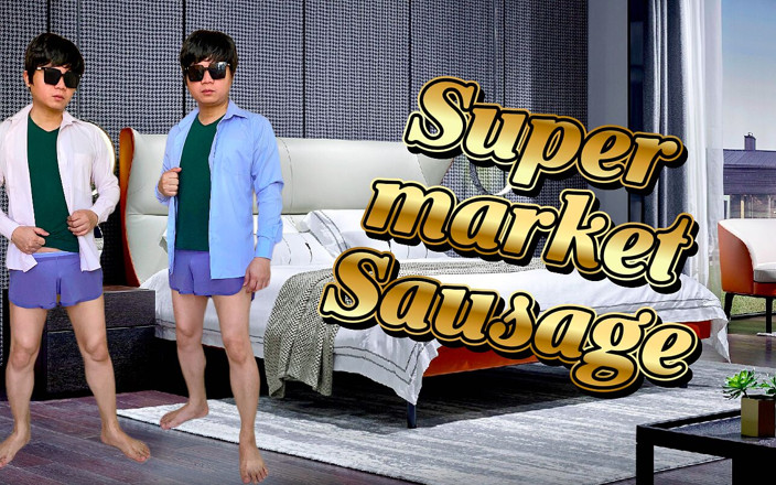 Great J: Eine große wurst im supermarkt, die einen mann voll machte