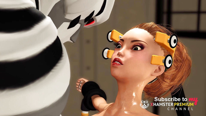 3dxpassion: Hard sex in the sci-fi lab! Hot blonde in restraints...