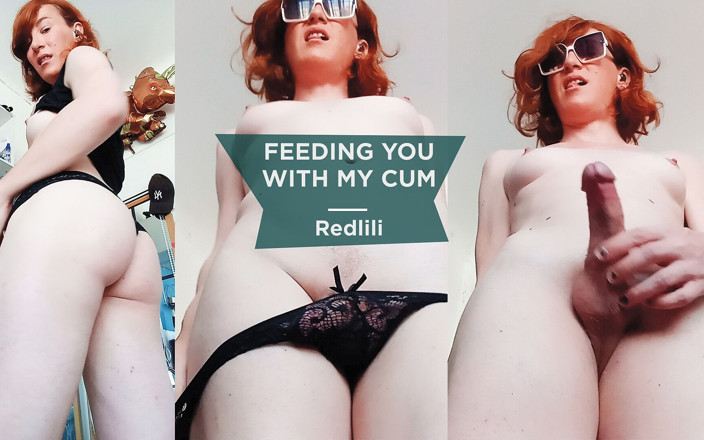 RedLili: Calda trans ragazza effeminato sborra in bocca