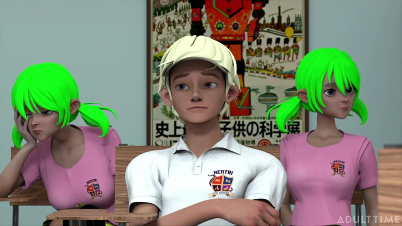 Hentai Sex School: Hentai Sex College, épisode 5 - une étudiante à grosse bite impressionne le directeur d’une...