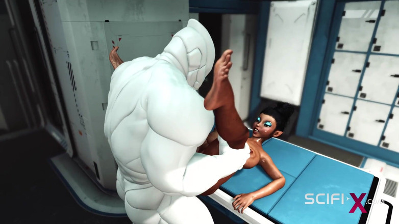 SciFi-X: Cewek semok kulit hitam lagi asik seks anal sama robot...