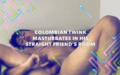 Evan pervert: Colombiana rabuda se masturba no quarto de seu amigo hetero