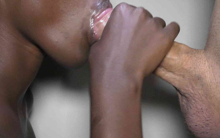 Bam-bulax: Ebony Teen Blows Big White Shaft and Swallow Cum