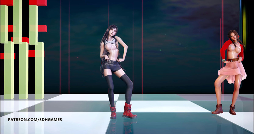 3D-Hentai Games: Беррі добре - Меллоу Меллоу, Тіфа Локхарт Еріт, сексуальний стриптиз, фінальна фантазія 7 рімейк ff7