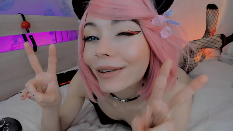 Dirty slut 666: Silly Uwu anime flicka dreglar med Ahegao ansikte