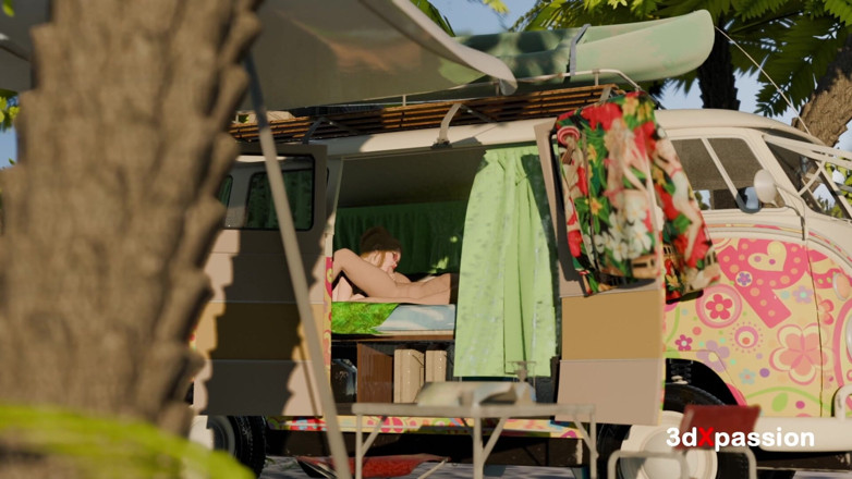 3dxpassion: Ambiance sexuelle au bord de la route dans une camionnette...