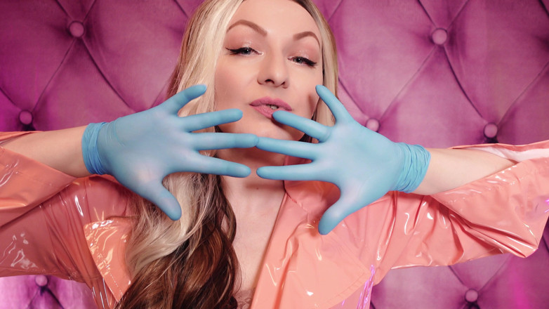 Arya Grander: ASMR: fetiș cu mănuși din nitril albastru - sondare sexy - MILF în...