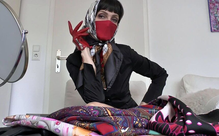 Lady Victoria Valente: Elegante estilo de lenço de seda com máscara de cachecol...