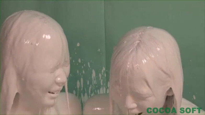 Cocoa Soft: White painted lesbian teen Asians enjoy 2 gether - fucking machine