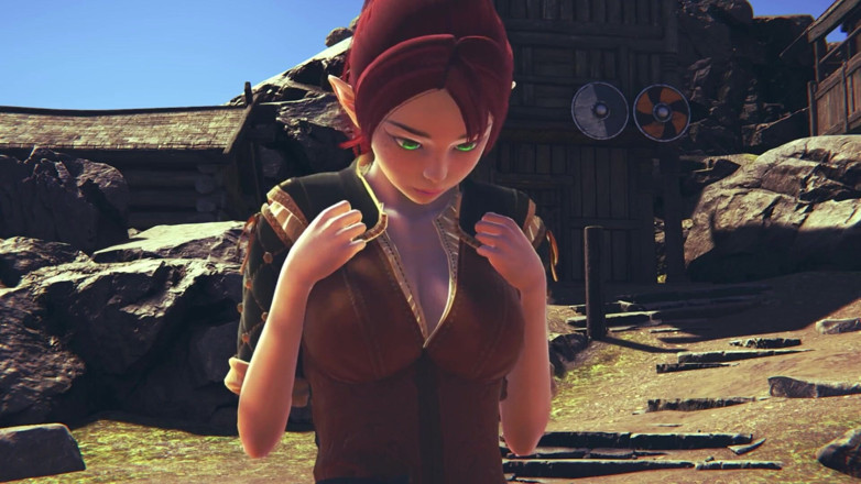 Waifu club 3D: Красивая агония от девушки-эльф с зелеными глазами