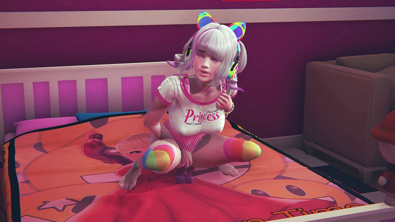 Waifu club 3D: Une gameuse chevauche un gode après avoir regardé du hentai