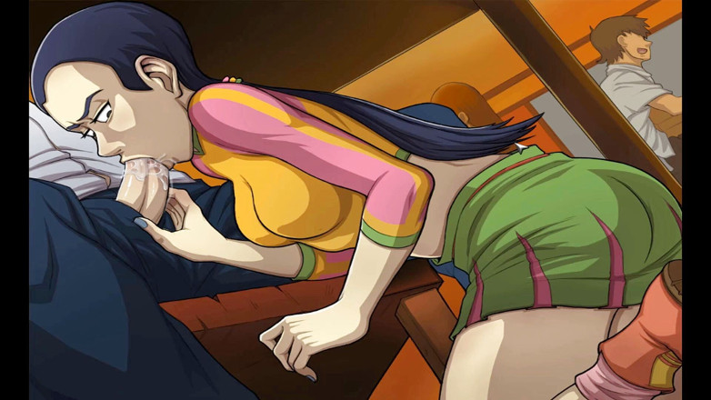 Hentai World: Cazador de brujas chupa debajo de la mesa en restaurante
