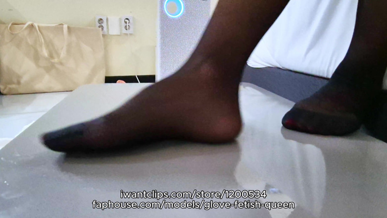 Glove Mistress: Sudut pandangan pertama stoking zakar mengusik cbt pandangan dekat