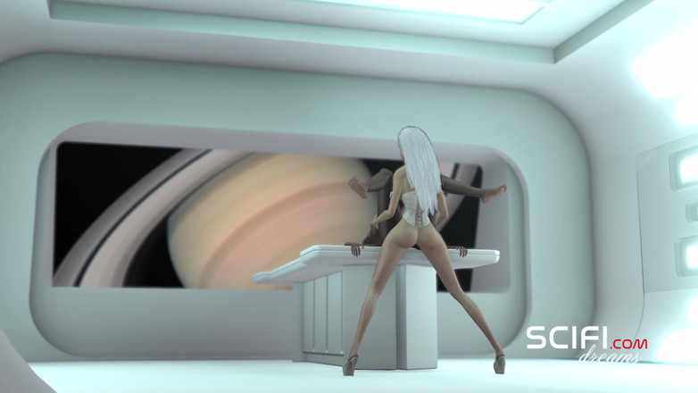 3dxpassion-transgender: 공상 과학 이야기. 우주정거장에서 어린 흑인 소녀와 섹스하는 3d 핫한 쉬멜 자지 소녀