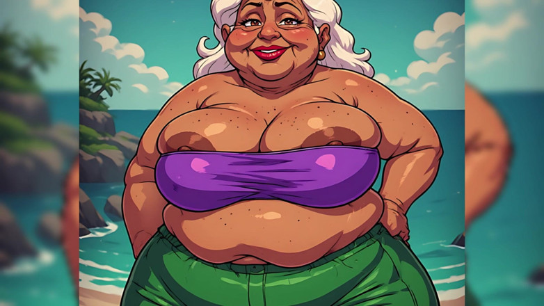 AI Porn: Gorda grandota, mujeres indias en ai de playa