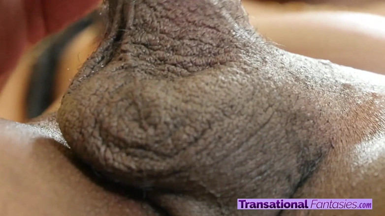 Transational Fantasies: Sexy ebenové černé trans punčochy a ona péro