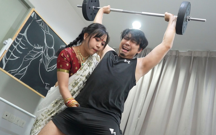 Mya Mya: India chica entrenador de gimnasio porno