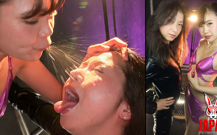 Japan Fetish Fusion: Avec un visage trempé : Jeu lesbien de salive et de...