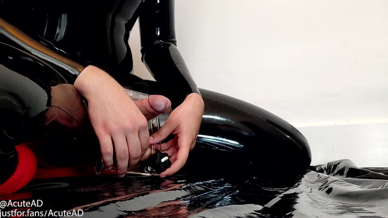 AcuteAD: Rubber twink busting his balls