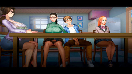 Hentai World: Taffy tales , un invité se branle sous la table