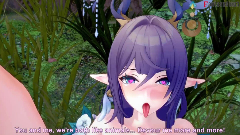 Fantasy king: Lauma caliente ahegao en el bosque - Genshin Impact