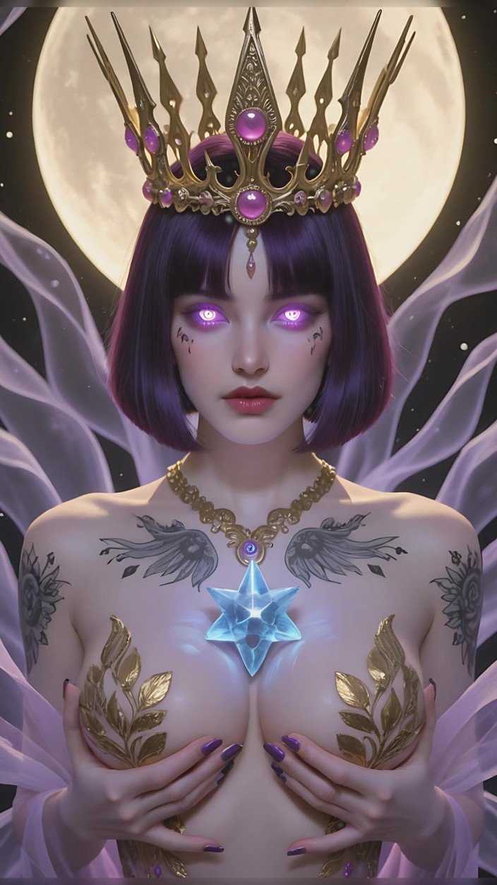 LustRender: Lustrender moon witch sorceress slideshow - in star temple Radiance